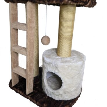 Premium Triple Story Scratching Post with Ladder & House